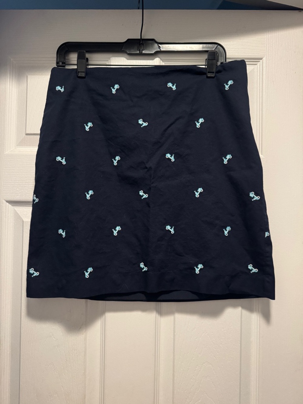 Talbots Navy Mini Skirt with Vespa Embroidered Details